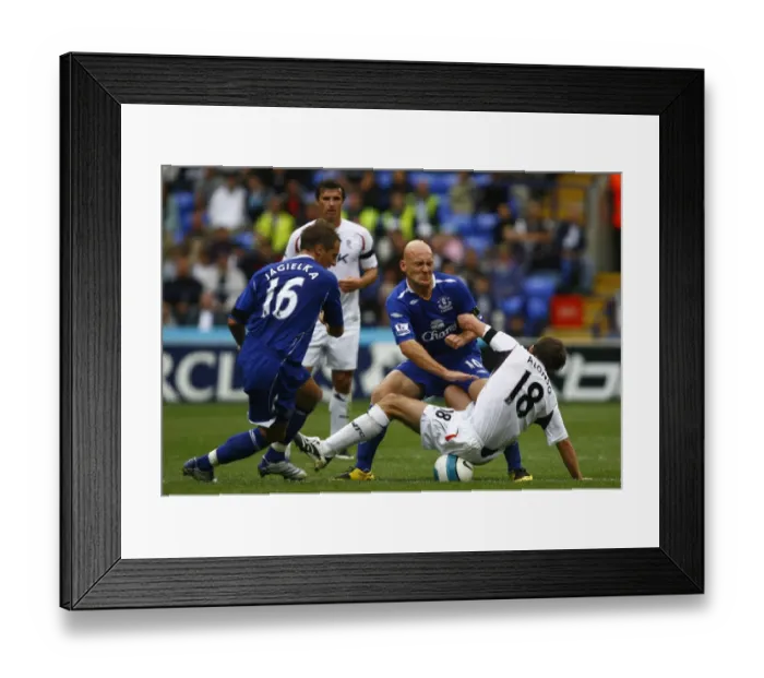 Framed Print : Clash at The Reebok: Jagielka, Gravesen vs. Alonso - Everton vs. Bolton, FA Premier League, 2007 Framed Print : Clash at The Reebok: Jagielka, Gravesen vs. Alonso - Everton vs. Bolton, FA Premier League, 2007