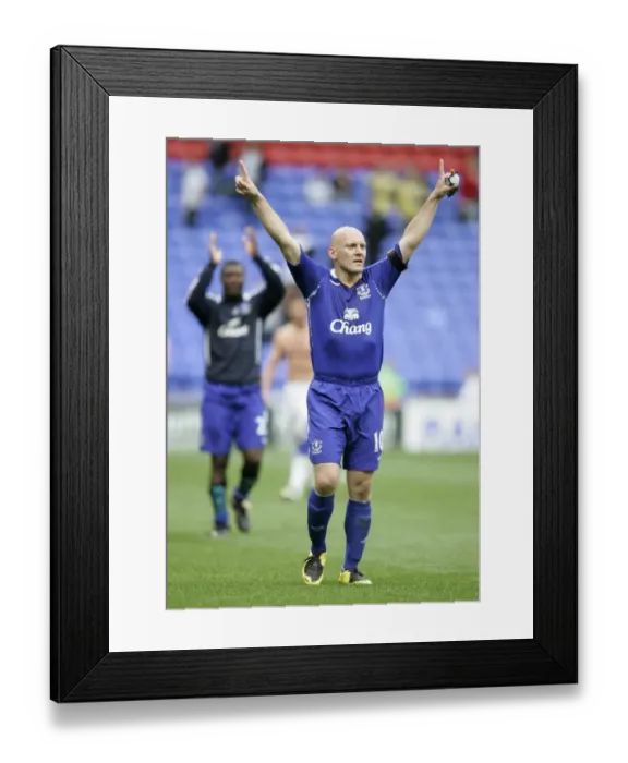 Framed Print : Thomas Gravesen's Euphoric Goal Celebration: Everton's Triumph Over Bolton Wanderers (01 / 09 / 07) Framed Print : Thomas Gravesen's Euphoric Goal Celebration: Everton's Triumph Over Bolton Wanderers (01 / 09 / 07)