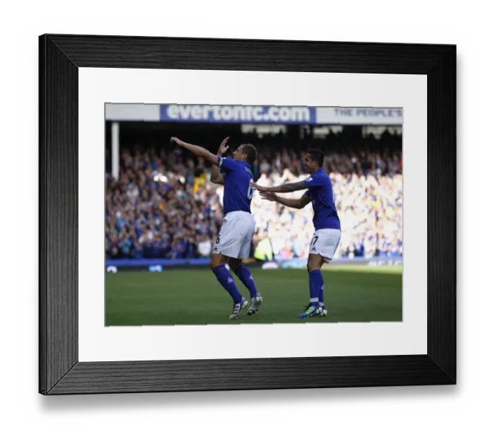 Framed Print : Everton's Jagielka and Cahill: Celebrating Their First Goal Together Against Wigan Athletic (September 17, 2011) Framed Print : Everton's Jagielka and Cahill: Celebrating Their First Goal Together Against Wigan Athletic (September 17, 2011)