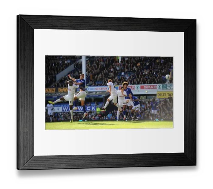 Framed Print : Apostolos Vellios Scores Everton's Second Goal vs. Wigan Athletic (September 17, 2011, Barclays Premier League)