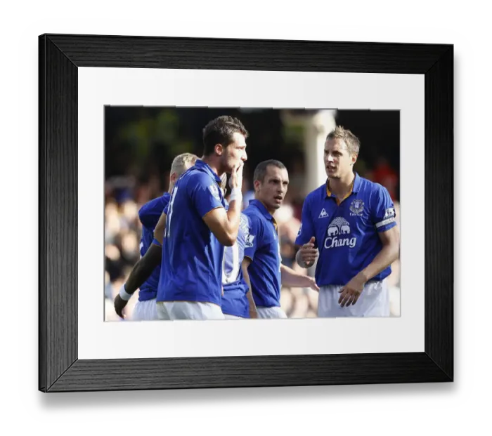 Framed Print : Everton's Vellios Scores His Second Goal: Everton 2-0 Wigan Athletic (September 17, 2011, Barclays Premier League) Framed Print : Everton's Vellios Scores His Second Goal: Everton 2-0 Wigan Athletic (September 17, 2011, Barclays Premier League)