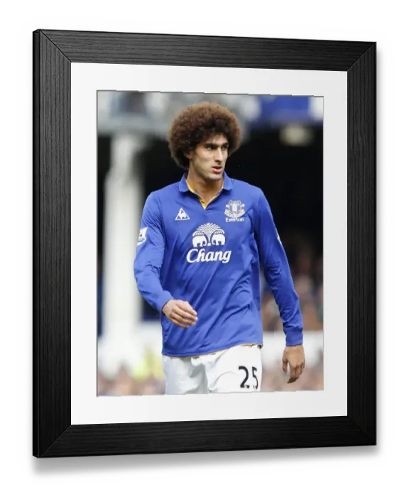 Framed Print : Marouane Fellaini in Action: Everton vs Wigan Athletic, Barclays Premier League, Goodison Park (September 17, 2011) Framed Print : Marouane Fellaini in Action: Everton vs Wigan Athletic, Barclays Premier League, Goodison Park (September 17, 2011)