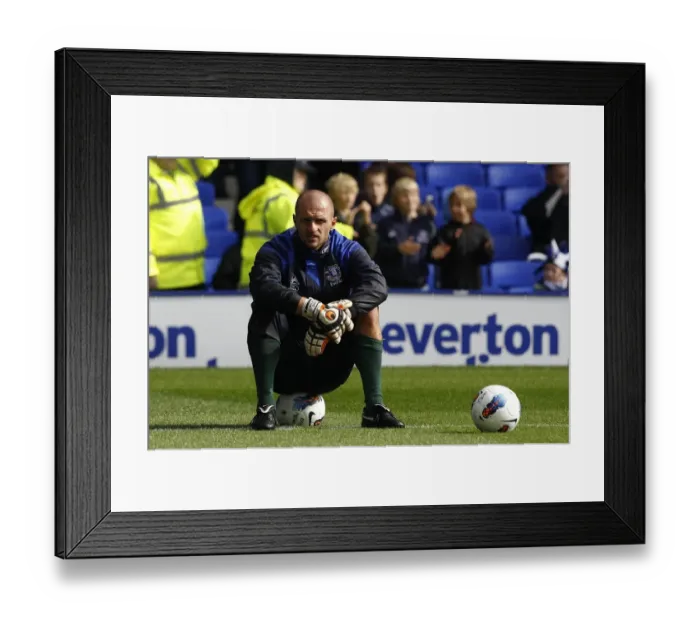 Framed Print : Everton vs Wigan Athletic: Jan Mucha Guards Goodison Park in Premier League Action (September 17, 2011) Framed Print : Everton vs Wigan Athletic: Jan Mucha Guards Goodison Park in Premier League Action (September 17, 2011)