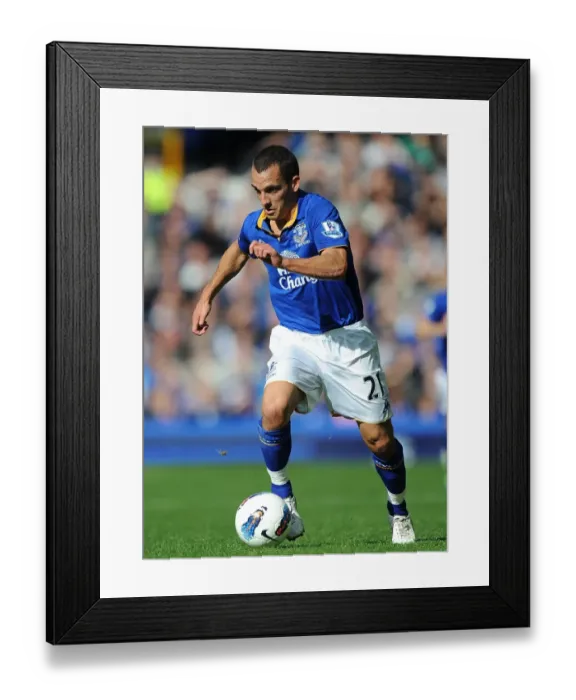 Framed Print : Leon Osman in Action: Everton vs. Wigan Athletic, Goodison Park (September 17, 2011, Barclays Premier League)