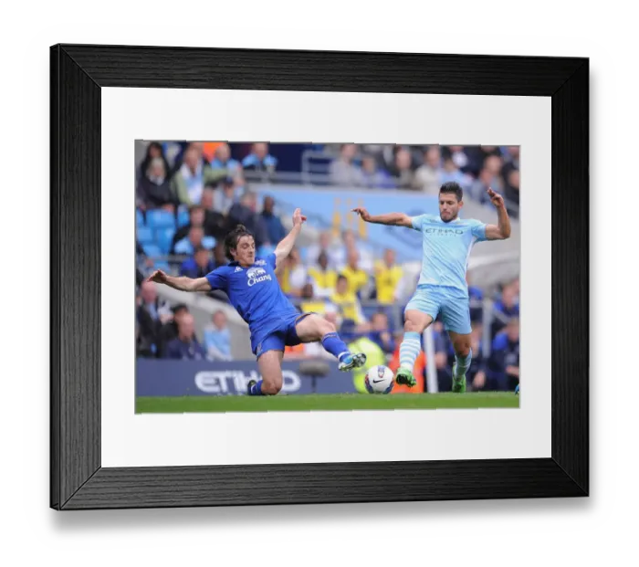 Framed Print : Clash of Titans: Leighton Baines vs. Sergio Aguero - Manchester City vs. Everton, Premier League (September 24, 2011) Framed Print : Clash of Titans: Leighton Baines vs. Sergio Aguero - Manchester City vs. Everton, Premier League (September 24, 2011)
