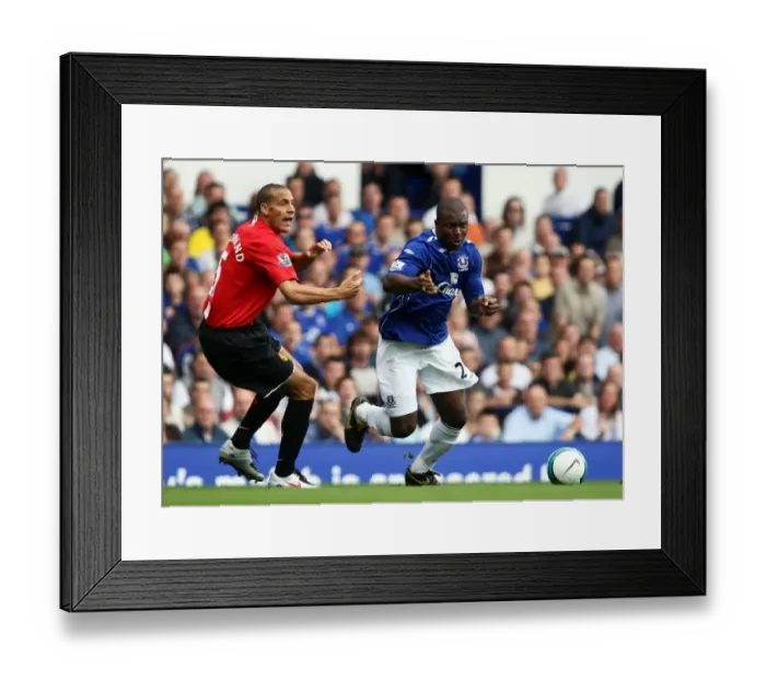 Framed Print : Clash of Titans: Yakubu vs Ferdinand at Goodison Park - Everton vs Manchester United, 2007 Framed Print : Clash of Titans: Yakubu vs Ferdinand at Goodison Park - Everton vs Manchester United, 2007