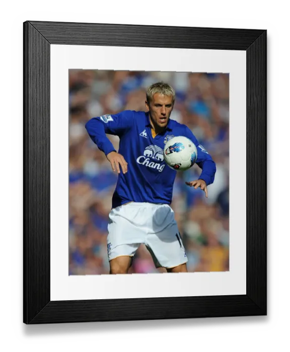 Framed Print : Phil Neville's Derby Battle: Everton vs Liverpool (1 October 2011), Barclays Premier League Framed Print : Phil Neville's Derby Battle: Everton vs Liverpool (1 October 2011), Barclays Premier League