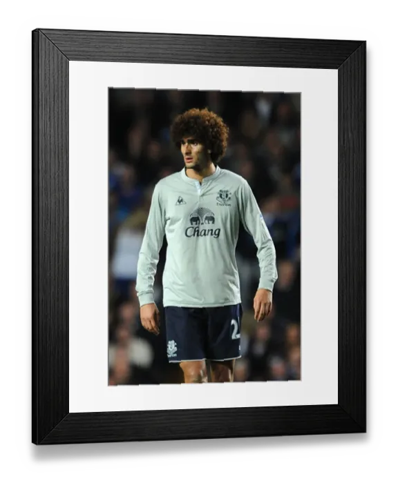 Framed Print : Marouane Fellaini: Everton's Midfield Maestro Battles at Stamford Bridge (15 October 2011, Barclays Premier League) Framed Print : Marouane Fellaini: Everton's Midfield Maestro Battles at Stamford Bridge (15 October 2011, Barclays Premier League)