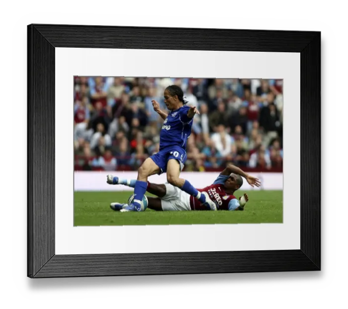 Framed Print : Clash of the Wings: Pienaar vs. Young at Villa Park - Everton vs. Aston Villa, Barclays Premier League, September 23, 2007