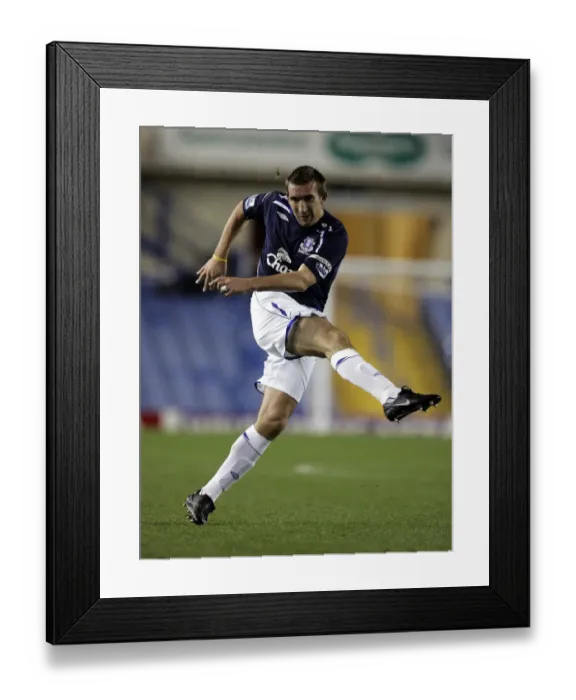Framed Print : Alan Stubbs Goes for Glory: Everton vs. Sheffield Wednesday in Carling Cup Showdown, 2007