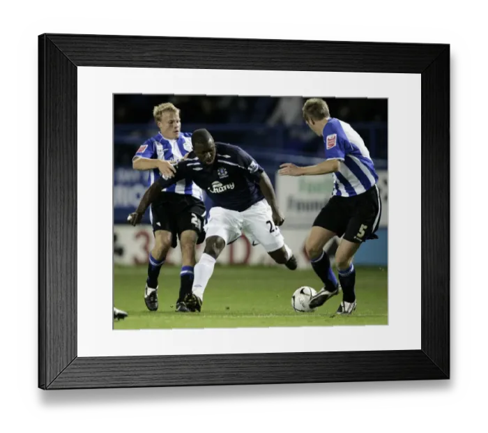 Framed Print : Everton's Yakubu in Action: Carling Cup Third Round Clash vs Sheffield Wednesday, 2007