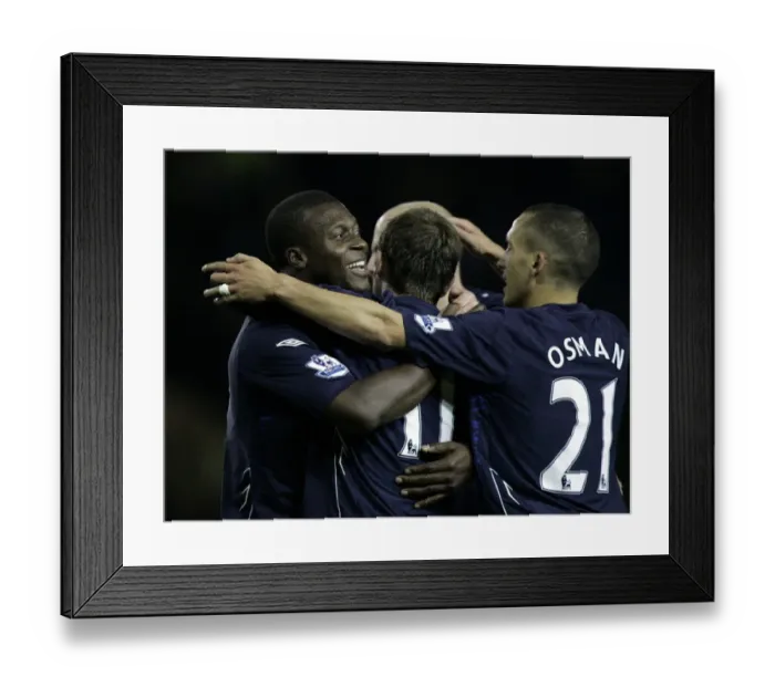 Framed Print : Everton's McFadden Hides in Delight: First Goal in Carling Cup Third Round Win over Sheffield Wednesday, 2007 Framed Print : Everton's McFadden Hides in Delight: First Goal in Carling Cup Third Round Win over Sheffield Wednesday, 2007