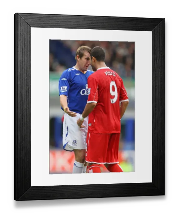 Framed Print : Everton vs Middlesbrough Clash: Alan Stubbs vs Mido in Premier League Battle Framed Print : Everton vs Middlesbrough Clash: Alan Stubbs vs Mido in Premier League Battle