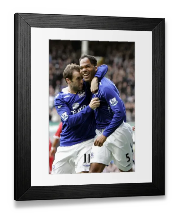 Framed Print : Joleon Lescott Scores First Everton Goal Against Middlesbrough in Barclays Premier League, 2007 Framed Print : Joleon Lescott Scores First Everton Goal Against Middlesbrough in Barclays Premier League, 2007
