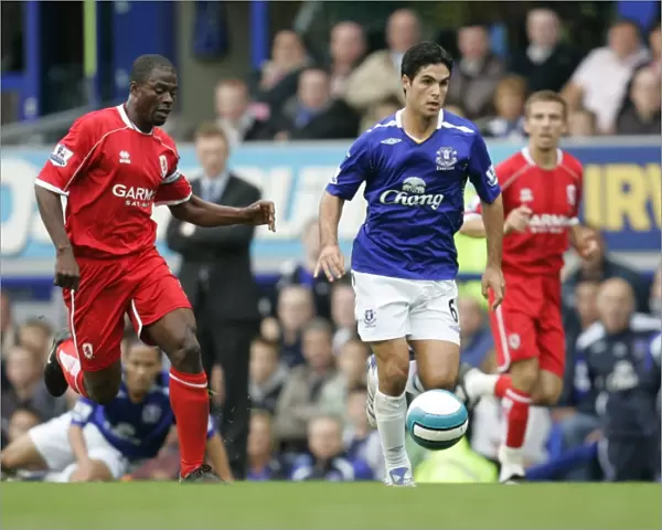 Mikel Arteta in Action: Everton vs. Middlesbrough, Barclays Premier League 07-08