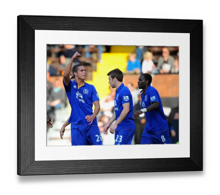 Framed Print : Jack Rodwell's Third Goal: Everton's Triumph Over Fulham in Barclays Premier League (October 23, 2011)