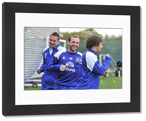 Everton FC: Jagielka, McFadden, and Baines in Focus at Finch Farm - Barclays Premier League Training