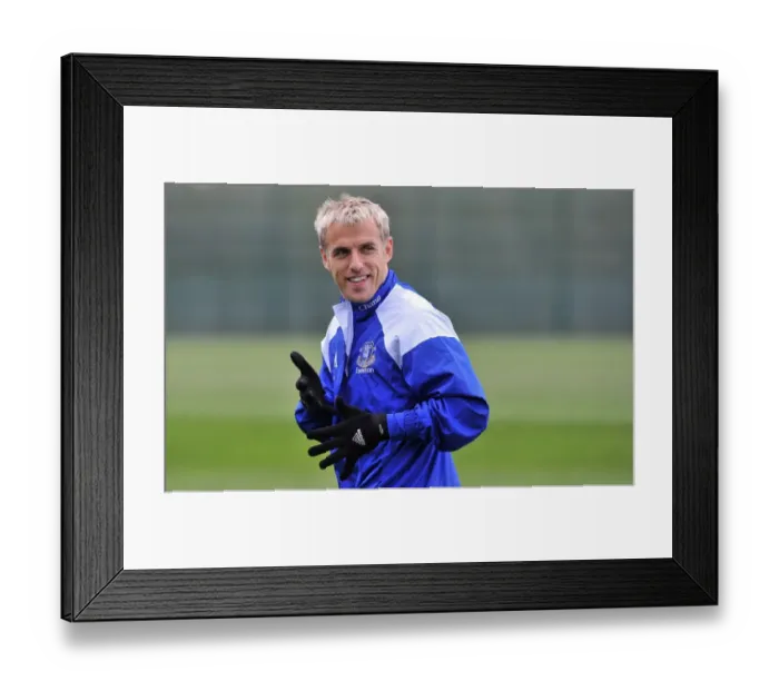 Framed Print : Everton FC: Phil Neville Leads Intense Training Session at Finch Farm Framed Print : Everton FC: Phil Neville Leads Intense Training Session at Finch Farm