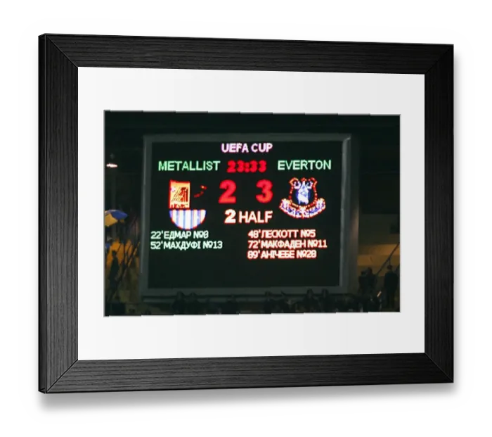 Framed Print : Everton's UEFA Cup Triumph: Metalist Stadium Showdown Framed Print : Everton's UEFA Cup Triumph: Metalist Stadium Showdown