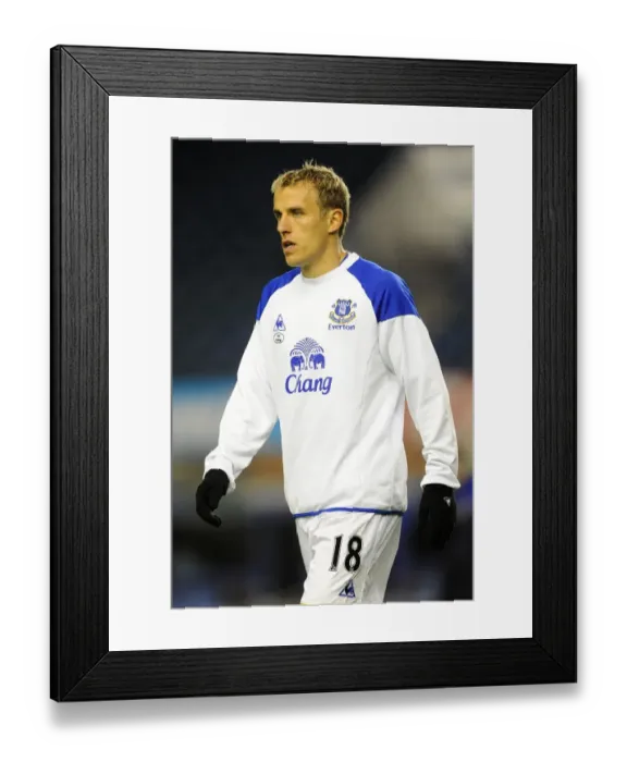 Framed Print : Phil Neville at Goodison Park: Everton vs Chelsea, Carling Cup 4th Round (26 October 2011)
