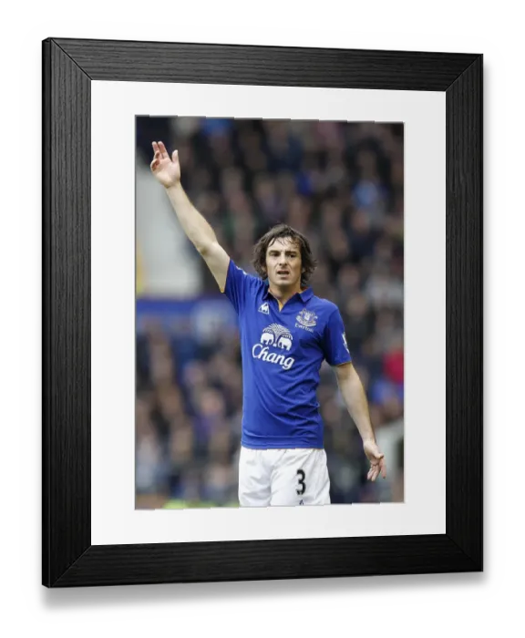 Framed Print : Everton vs Manchester United: Leighton Baines in Action (29 October 2011)