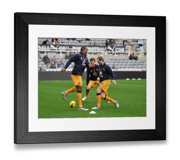 Framed Print : Everton FC: Distin, McFadden, Bilyaletdinov Gear Up for Newcastle United Showdown (November 2011) Framed Print : Everton FC: Distin, McFadden, Bilyaletdinov Gear Up for Newcastle United Showdown (November 2011)