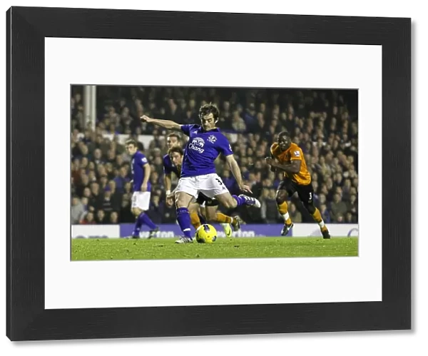 Leighton Baines Scores Everton's Penalty Goal Against Wolverhampton Wanderers (19 November 2011)