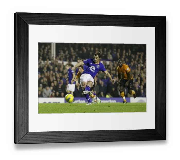 Framed Print : Leighton Baines Scores Penalty: Everton's Second Goal vs. Wolverhampton Wanderers (BPL, 19 November 2011, Goodison Park) Framed Print : Leighton Baines Scores Penalty: Everton's Second Goal vs. Wolverhampton Wanderers (BPL, 19 November 2011, Goodison Park)
