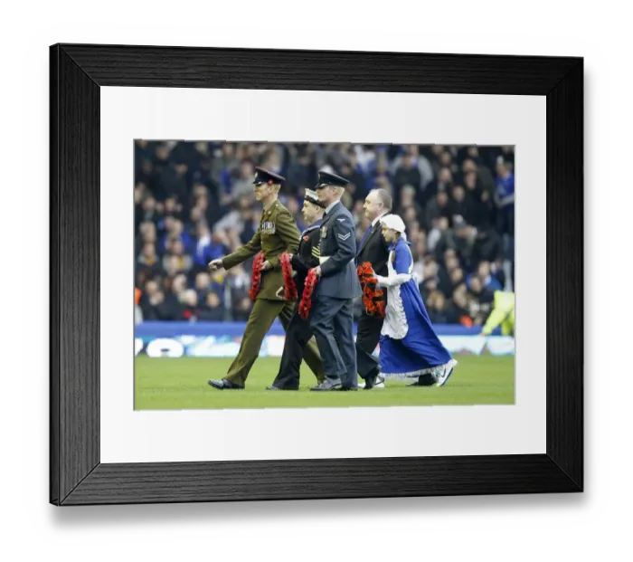 Framed Print : Honoring Heroes: Everton Football Club's Tribute to the Armed Forces (Everton v Wolverhampton Wanderers, Barclays Premier League, Goodison Park, 19 November 2011) Framed Print : Honoring Heroes: Everton Football Club's Tribute to the Armed Forces (Everton v Wolverhampton Wanderers, Barclays Premier League, Goodison Park, 19 November 2011)