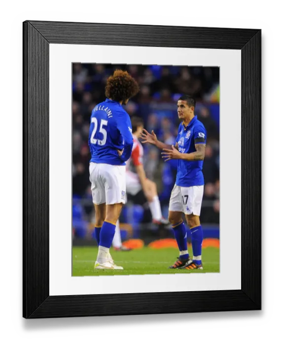 Framed Print : Deep in Thought: Tim Cahill and Marouane Fellaini's Intense Conversation at Goodison Park (Everton vs Stoke City, Barclays Premier League, 04 December 2011) Framed Print : Deep in Thought: Tim Cahill and Marouane Fellaini's Intense Conversation at Goodison Park (Everton vs Stoke City, Barclays Premier League, 04 December 2011)