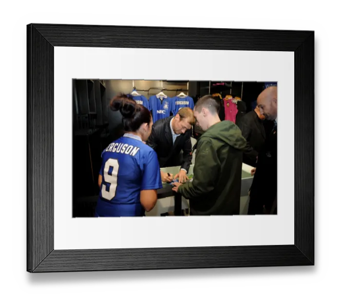 Framed Print : Duncan Ferguson: Everton Two Store DVD Signing - Everton's Premier League XI