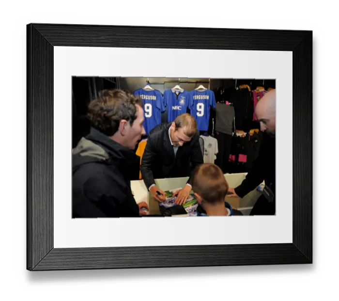 Framed Print : Duncan Ferguson: Meet & Greet & DVD Signing - Everton's Premier League XI at Everton Two Store, Liverpool One