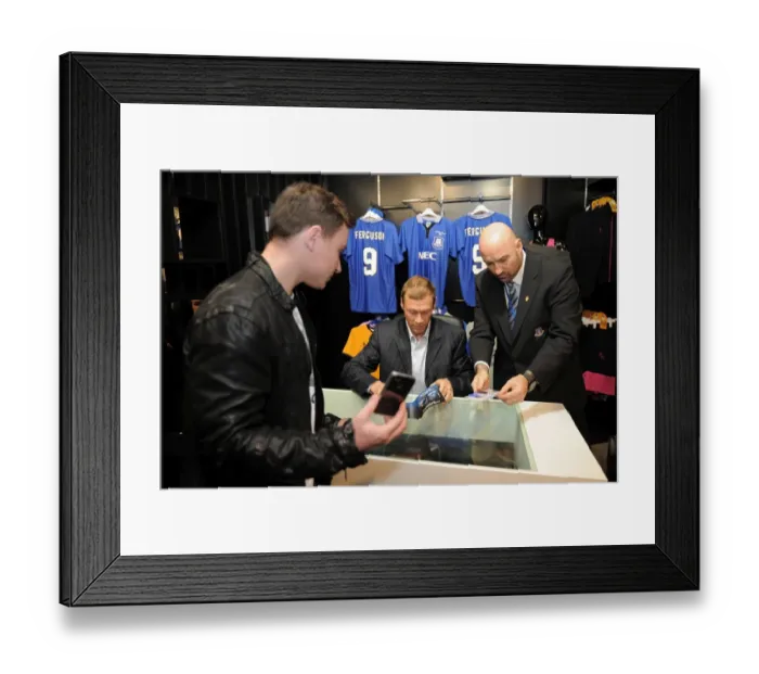 Framed Print : Duncan Ferguson: Meet and Greet at Everton's Premier League XI DVD Signing Session at Liverpool One