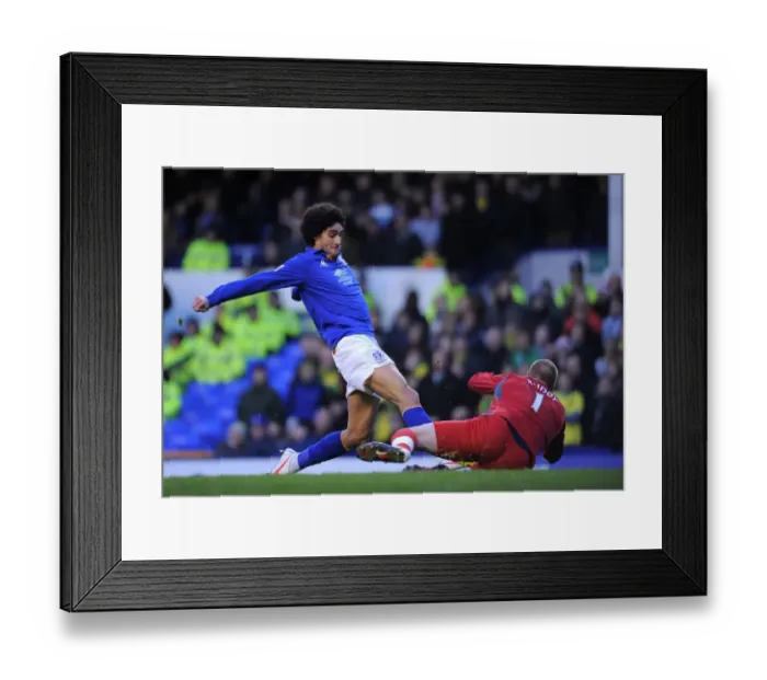 Framed Print : Thwarted Savior: Ruddy Denies Fellaini's Goal-bound Shot at Goodison Park - Everton vs Norwich City, Barclays Premier League (17 December 2011) Framed Print : Thwarted Savior: Ruddy Denies Fellaini's Goal-bound Shot at Goodison Park - Everton vs Norwich City, Barclays Premier League (17 December 2011)