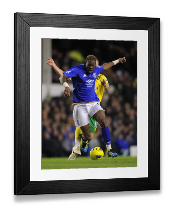 Framed Print : Everton's Louis Saha Foul by Norwich's David Fox (Premier League, 17 December 2011) Framed Print : Everton's Louis Saha Foul by Norwich's David Fox (Premier League, 17 December 2011)
