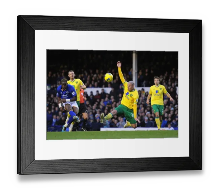 Framed Print : Louis Saha's Glory Bid: Everton FC vs Norwich City, Barclays Premier League, Goodison Park (17 December 2011) Framed Print : Louis Saha's Glory Bid: Everton FC vs Norwich City, Barclays Premier League, Goodison Park (17 December 2011)