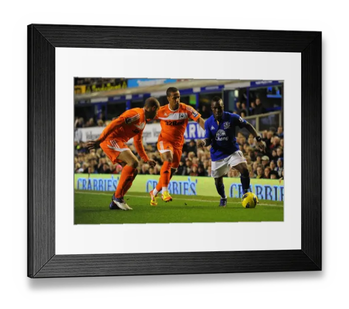 Framed Print : Battle at Goodison Park: Drenthe vs Routledge & Richards - Everton vs Swansea City, Barclays Premier League (21 December 2011) Framed Print : Battle at Goodison Park: Drenthe vs Routledge & Richards - Everton vs Swansea City, Barclays Premier League (21 December 2011)