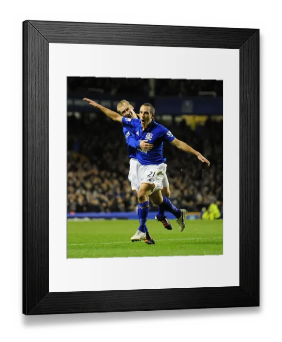 Framed Print : Osman and Hibbert's Goal Celebration: Everton's Victory Opener Against Swansea City (21 December 2011, Goodison Park) Framed Print : Osman and Hibbert's Goal Celebration: Everton's Victory Opener Against Swansea City (21 December 2011, Goodison Park)