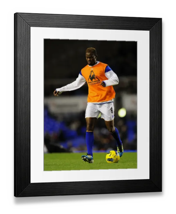 Framed Print : Everton's Louis Saha in Focus: Pre-Match Warm-Up at Goodison Park (Everton vs Swansea City, Barclays Premier League, 21 December 2011) Framed Print : Everton's Louis Saha in Focus: Pre-Match Warm-Up at Goodison Park (Everton vs Swansea City, Barclays Premier League, 21 December 2011)