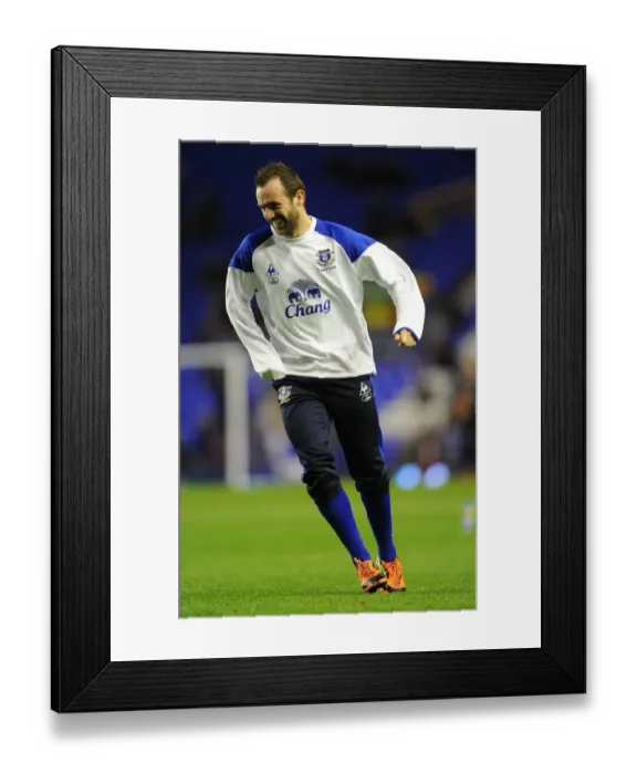 Framed Print : Thrilling McFadden Strike: Everton vs Swansea City, Barclays Premier League (December 2011, Goodison Park)
