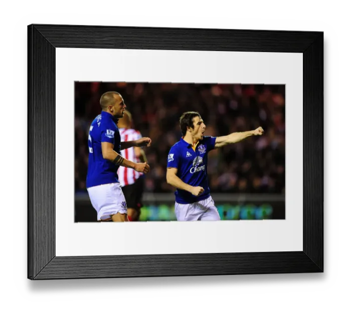 Framed Print : Everton's Dramatic Penalty Victory: Leighton Baines Game-Winning Goal at Sunderland's Stadium of Light (December 26, 2011, Barclays Premier League) Framed Print : Everton's Dramatic Penalty Victory: Leighton Baines Game-Winning Goal at Sunderland's Stadium of Light (December 26, 2011, Barclays Premier League)