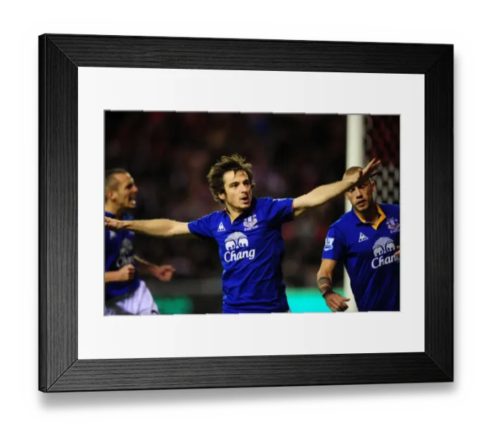 Framed Print : Leighton Baines Thrilling Goal Celebration: Everton's Victory at Sunderland's Stadium of Light (December 2011, Barclays Premier League) Framed Print : Leighton Baines Thrilling Goal Celebration: Everton's Victory at Sunderland's Stadium of Light (December 2011, Barclays Premier League)