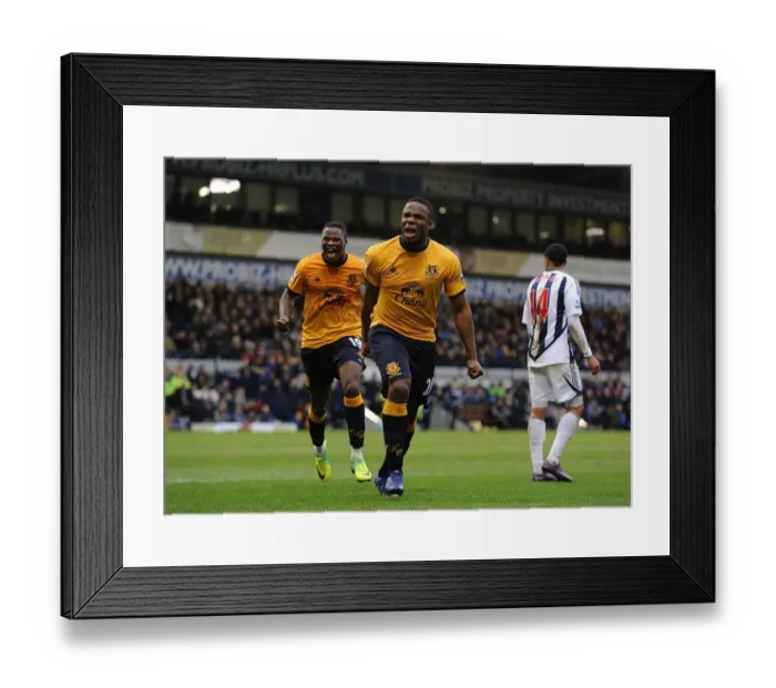Framed Print : Victor Anichebe's Stunner: Everton's Opening Goal vs. West Bromwich Albion (January 1, 2012) Framed Print : Victor Anichebe's Stunner: Everton's Opening Goal vs. West Bromwich Albion (January 1, 2012)