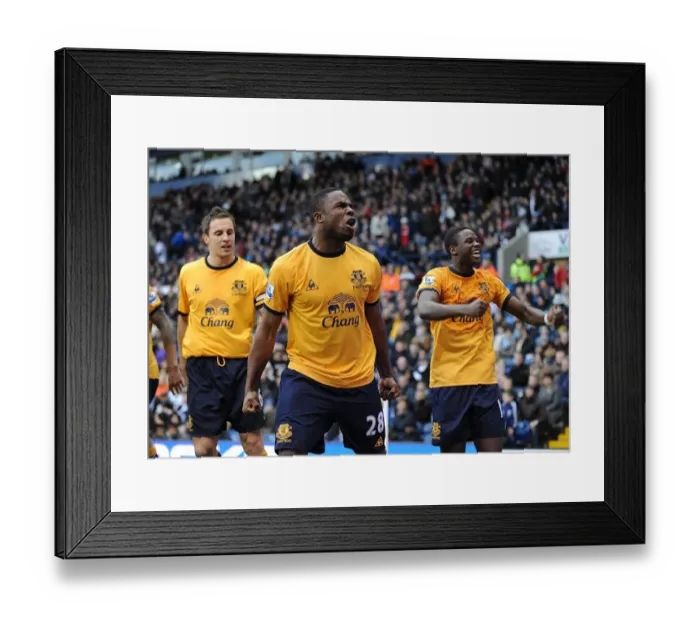 Framed Print : Victor Anichebe Scores the Opener: Everton's Triumph at West Bromwich Albion (01 January 2012)