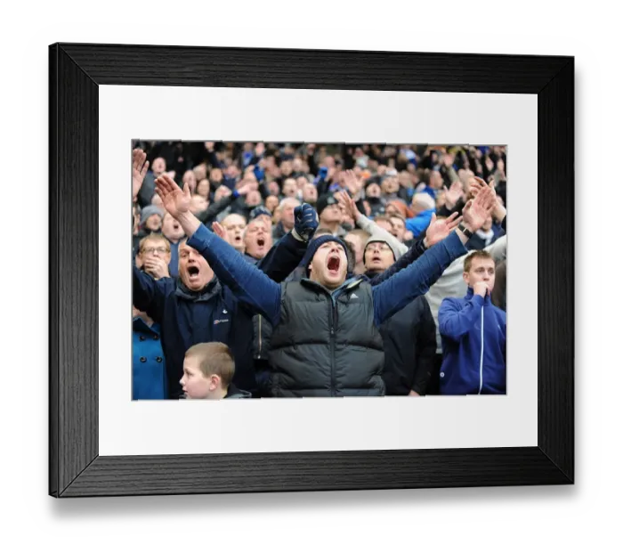 Framed Print : Everton's Victor Anichebe Scores Thrilling Opening Goal vs. West Bromwich Albion (01 January 2012)