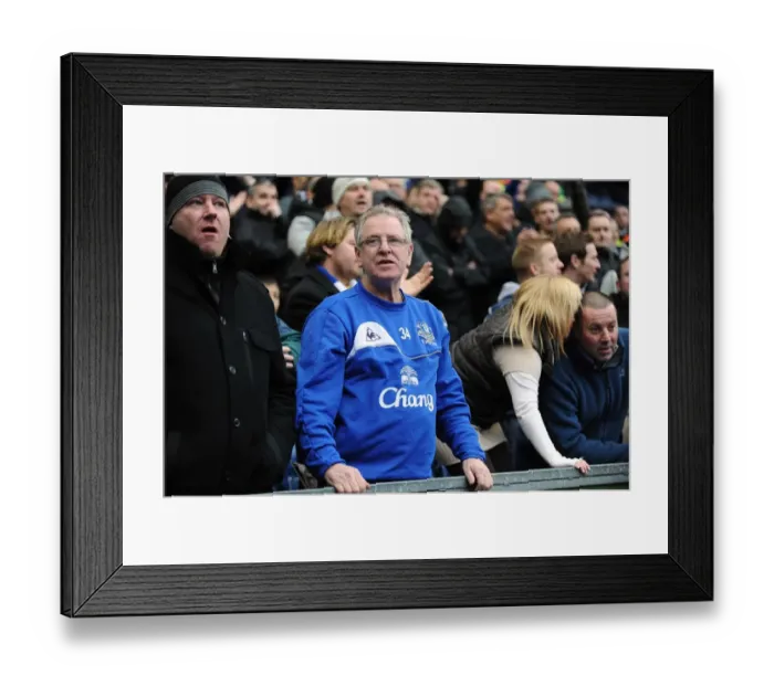 Framed Print : Everton's Unyielding Faith: A Sea of Blues at The Hawthorns (Everton vs. West Bromwich Albion, Barclays Premier League, 01 January 2012)
