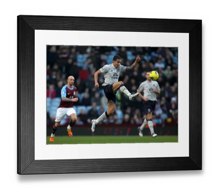 Framed Print : Tim Cahill in Action: Everton vs. Aston Villa, Barclays Premier League (2012)