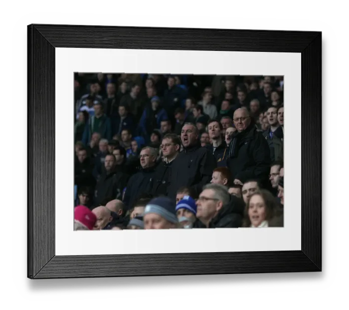Framed Print : Evertonians Unwavering Passion: Aston Villa vs. Everton, Barclays Premier League (14 January 2012)