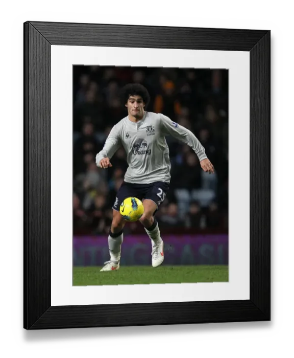 Framed Print : Marouane Fellaini in Action for Everton against Aston Villa at Villa Park during the Barclays Premier League Match on 14 January 2012 Framed Print : Marouane Fellaini in Action for Everton against Aston Villa at Villa Park during the Barclays Premier League Match on 14 January 2012