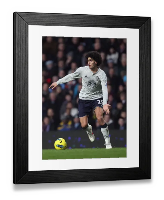 Framed Print : Marouane Fellaini's Thrilling Performance: Everton vs. Aston Villa Rivalry (14 January 2012)